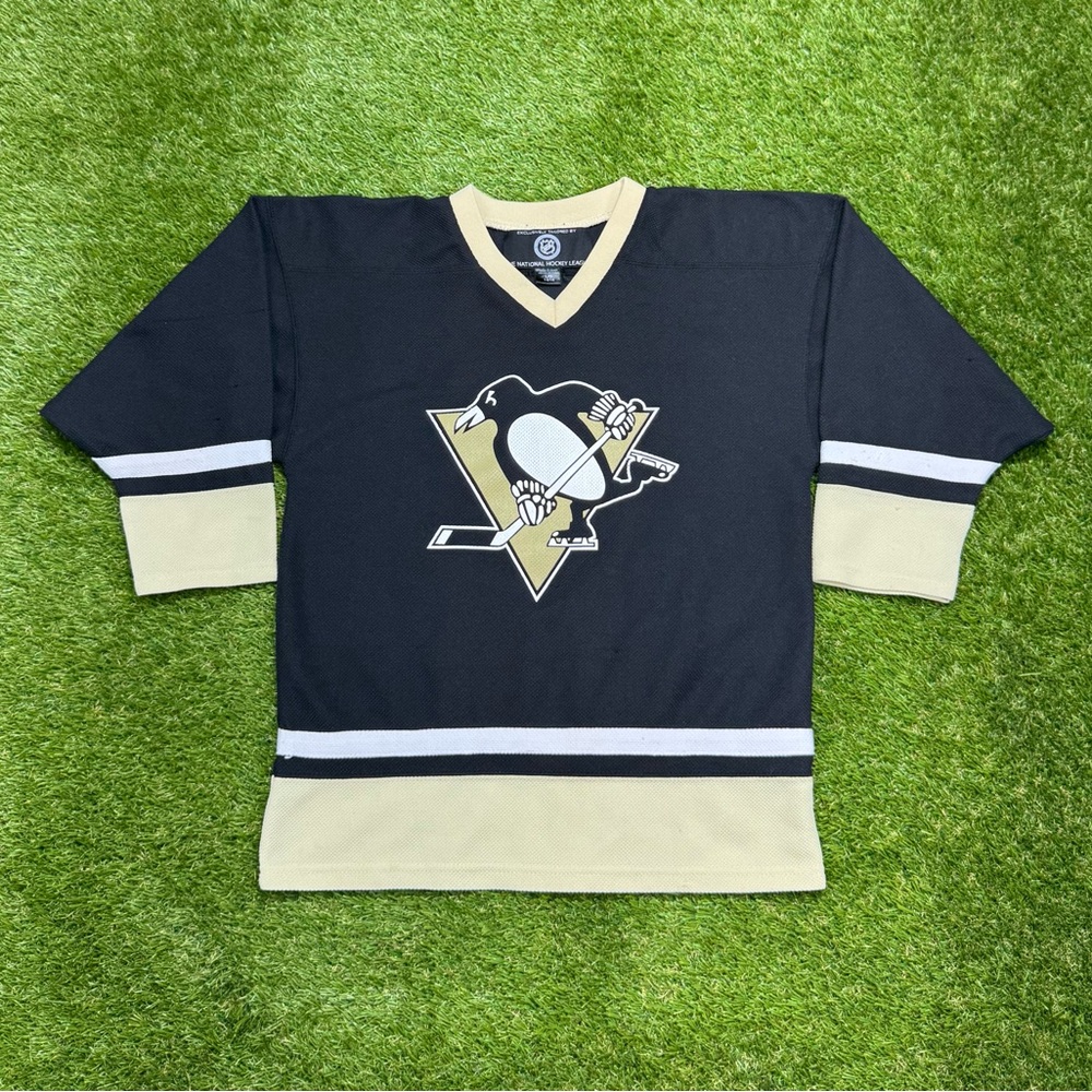 Pittsburgh Penguins NHL Hockey Jersey Youth Size XL Black Gold White